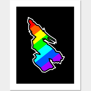 Salt Spring Island - Colourful Rainbow Silhouette - Gulf Islands Gift - Salt Spring Island Posters and Art